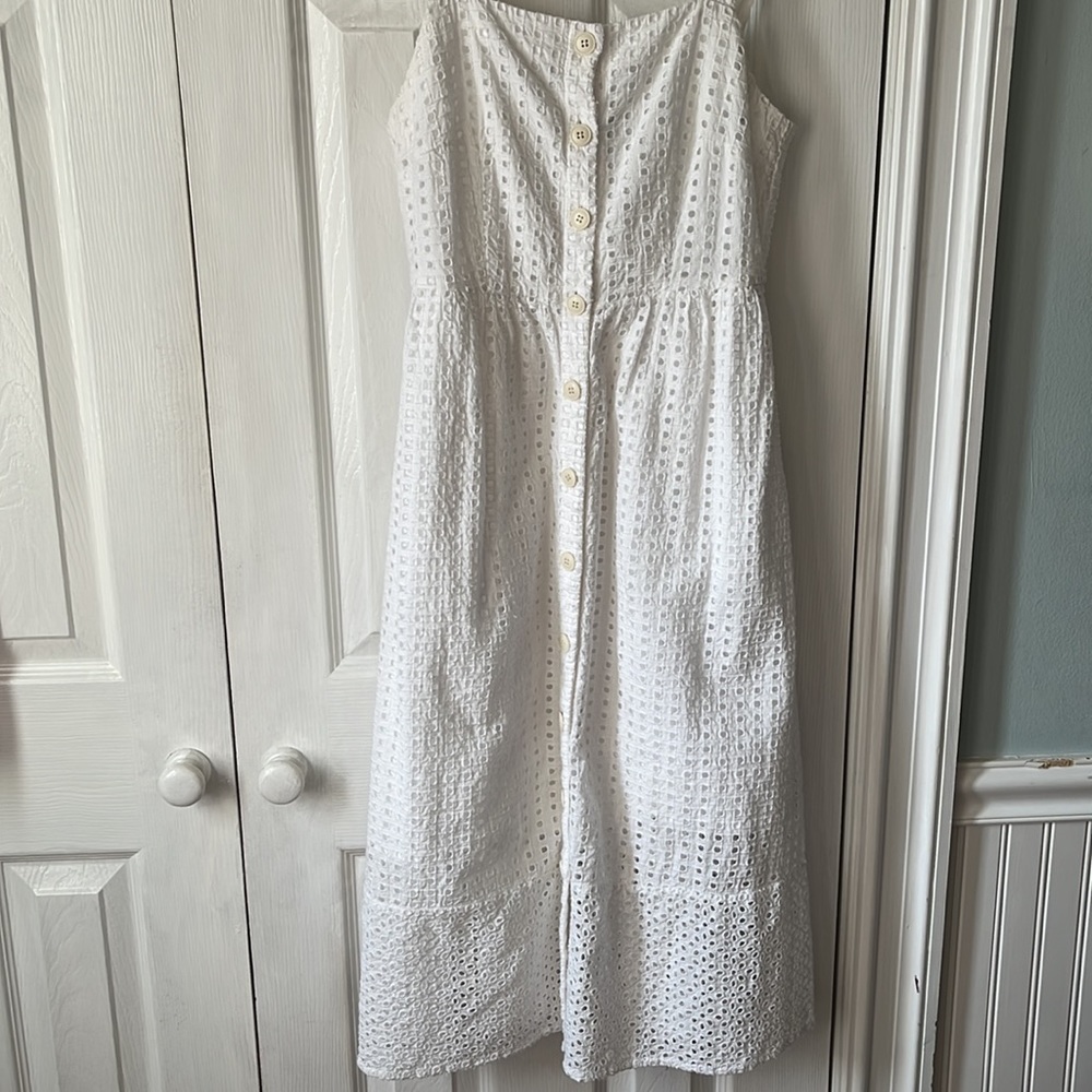 JCrew white eyelet summer dress size 0